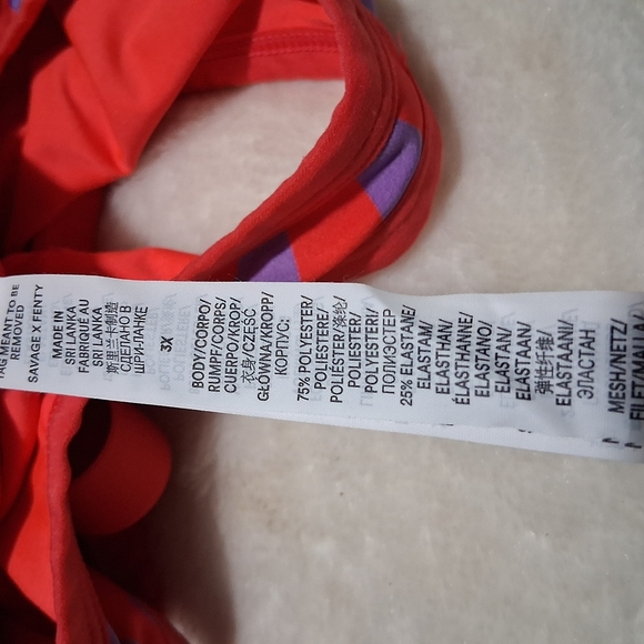 Savage X Fenty Red and Purple Women's Top - Picture 8 of 8